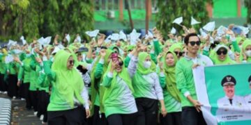 HKN ke 59, Ribuan Peserta Devile Dilepas Bupati Pinrang