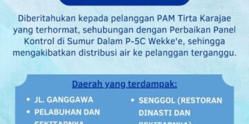 Perbaikan Panel Kontrol Wekke’e, PAM Tirta Karajae Umumkan Gangguan Distribusi Air