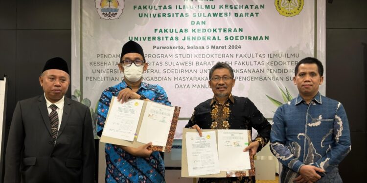 Perjanjian kerja sama antara Fakultas Ilmu Kesehatan Universitas Sulawesi Barat dan Fakultas Kedokteran Jenderal Soedirman