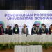 Founder Bosowa, H.M. Aksa Mahmud hadir dalam pengukuhan guru besar di Balai Sidang 45 pada Selasa (23/4/2024)