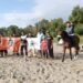 Persatuan Olahraga Berkuda Seluruh Indonesia (Pordasi) Makassar  menggelar latihan bersama di Pantai Aeng Batu-batu Galesong Utara, Kabupaten Takalar, Sabtu-Ahad (27-28/7/2024)