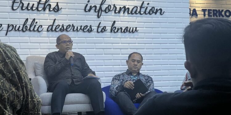 Kepala Badan Pengembangan Sumber Daya Manusia (SDM) Kemenkominfo, Hary Budiarto dalam acara Ngopi Bareng Kemenkominfo di kantor Kemenkominfo, Jakarta, Jumat (7/5/2024)