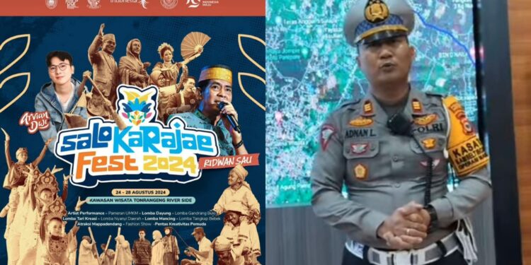 Dalam kegiatan Festival Salo Karajae 2024 yang akan dimulai malam ini Sabtu (24/8/2024) Satlantas Polres Parepare akan melakukan rekayasa lalu lintas. (Foto: Istimewa)