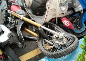 Foto Motor Korban Meninggal, Patah hingga Roda Depan Penyok