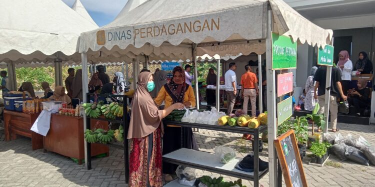 Dinas Pertanian, Kelautan, dan Perikanan (DPKP) menyelenggarakan Pasar Tani di halaman Kantor DPKP, Jl Gelora Mandiri, Kelurahan Lompoe, Kecamatan Bacukiki, pada Jumat (27/09/2024).