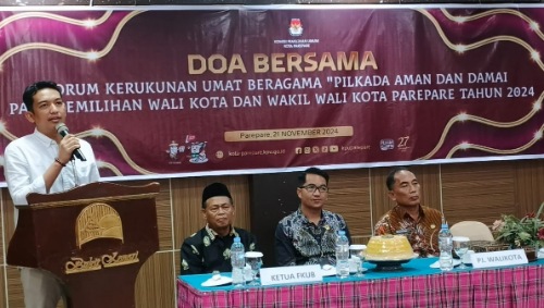 KPU Kota Parepare menggelar doa bersama lintas agama jelang Pencoblosan 27 November 2024 mendatang---Foto: Ikba/Pijarnews--