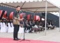 Penjabat Sementara (Pjs) Wali Kota Makassar, Andi Arwin Azis dalam Apel Siaga Pengawasan Masa Tenang Pemilihan Gubernur dan Wakil Gubernur Sulsel serta Pemilihan Wali Kota dan Wakil Wali Kota Makassar 2024, yang berlangsung di Anjungan Pantai Losari, Sabtu (23/11/2024)