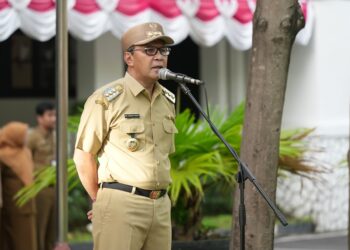 Wali Kota Makassar, Moh. Ramdhan Pomanto memimpin apel senin perdana pasca dirinya menjalani cuti kampanye sebagai Calon Gubernur Sulsel, Senin (25/11/2024)