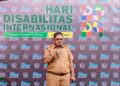 Kepala Dinas Sosial Pinrang, Rusli memberikan sambutan Hari Disabilitas Internasional 2024 di SLBN 1 Pinrang, Selasa (3/12/2024). --Foto: Faizal Lupphy/Pijarnews.com--