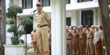 Wali Kota Makassar Moh Ramdhan Pomanto memimpin apel pagi pada pengujung Tahun 2024, di Halaman Kantor Balai Kota, Senin (30/12/2024)