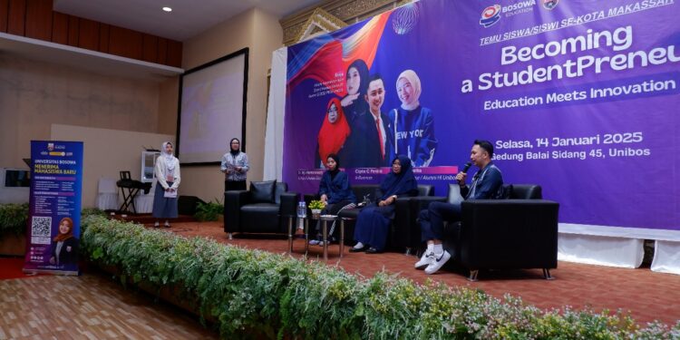 Universitas Bosowa (Unibos) menggelar temu siswa-siswi se-Kota Makassar bertajuk "Becoming a Studentpreneur, Education Meets Innovation". Kegiatan berlangsung di Gedung Balai Sidang 45 Unibos, Selasa (14/1/2025)