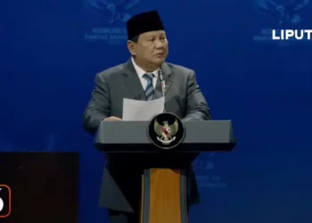 Presiden RI, Prabowo Subianto menghadiri penutupan Kongres VI Partai Demokrat di Hotel Ritz Carlton, Jakarta, Selasa (25/2/2025) (Foto: Liputan6.com)