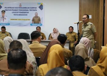 Wali Kota Makassar Moh Ramdhan Pomanto atau akrab disapa Danny Pomanto melantik 91 pejabat Pemerintah Kota (Pemkot) Makassar, Selasa (11/02/2025)