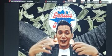 Founder dan CEO Global Genius, Askar Al Makassari dalam seminar bisnis Genius Selling “Strategi Terbaru dan Terampuh Dunia Penjualan” secara virtual, Sabtu sore (15/2/2025)