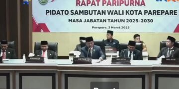 DPRD Kota Parepare menggelar Rapat Paripurna dengan agenda tunggal, yakni Pidato Sambutan Wali Kota Parepare Masa Jabatan 2025-2030 (Foto: HO/Istimewa)