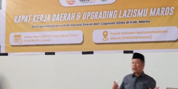 Pimpinan Badan Wakaf Indonesia (BWI) Kabupaten Maros saat menghadiri Rakerda Lazismu di Gedung Pusat Dakwah Muhammadiyah Kabupaten Maros, Ahad (2/3/2025)