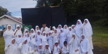 Sambut Iduladha, Santri Pesantren HW Muhammadiyah Sulsel Latih Manasik Haji Santri TK-TPA se-Desa Belapunranga