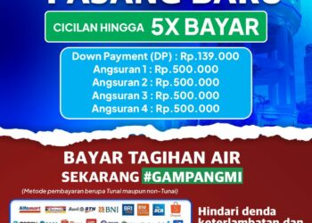 PDAM Makassar Tawarkan Promo Menarik Pemasangan Sambungan Baru, Cicilan Ringan Hingga 5 Kali Bayar!