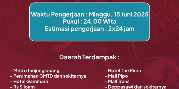 Perbaikan Pipa di Sekitar Instalasi IPA 4, PDAM Imbau Warga Menampung Air