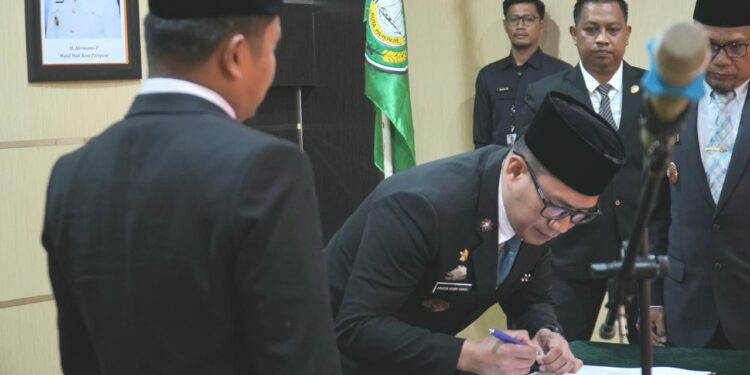 Pelantikan Amarun Agung Hamka sebagai Pj Sekda Parepare digelar di Auditorium Bj Habibie, Rabu (2/7/2025)