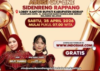 Audisi Offline “D’Academy 8” Digelar di Sidrap, Selfi Yamma Juri, Andi Syaqirah DA7 Bintang Tamu