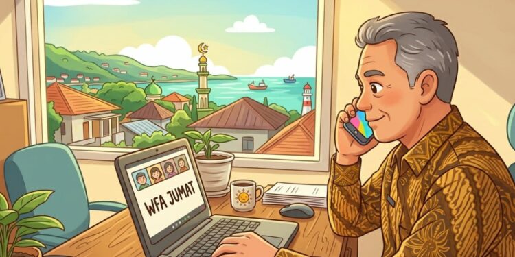 Ilustrasi kerja WFH (Foto: PijarNews.com/AI)