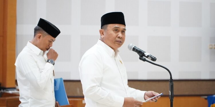 Sekretaris Utama LAN RI dalam sambutannya mengingatkan bahwa sumpah jabatan adalah ikrar moral untuk bekerja penuh tanggung jawab dan loyalitas (Foto: Tim Humas LAN RI)