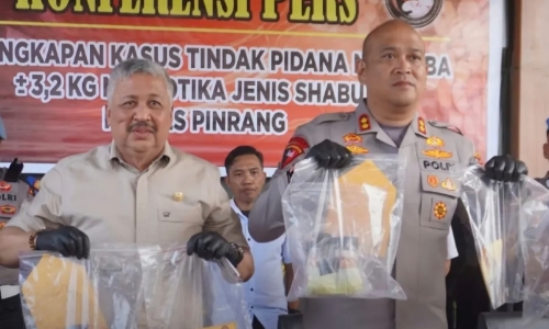 Polres Pinrang Ungkap Kasus 3,2 Kg Sabu, Bupati Irwan: Jangan Lengah