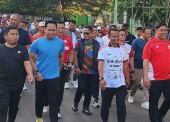 Wali Kota Parepare Tasming Hamid Jogging Bareng Bupati Bone dan Kapolres