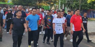 Wali Kota Parepare Tasming Hamid Jogging Bareng Bupati Bone dan Kapolres